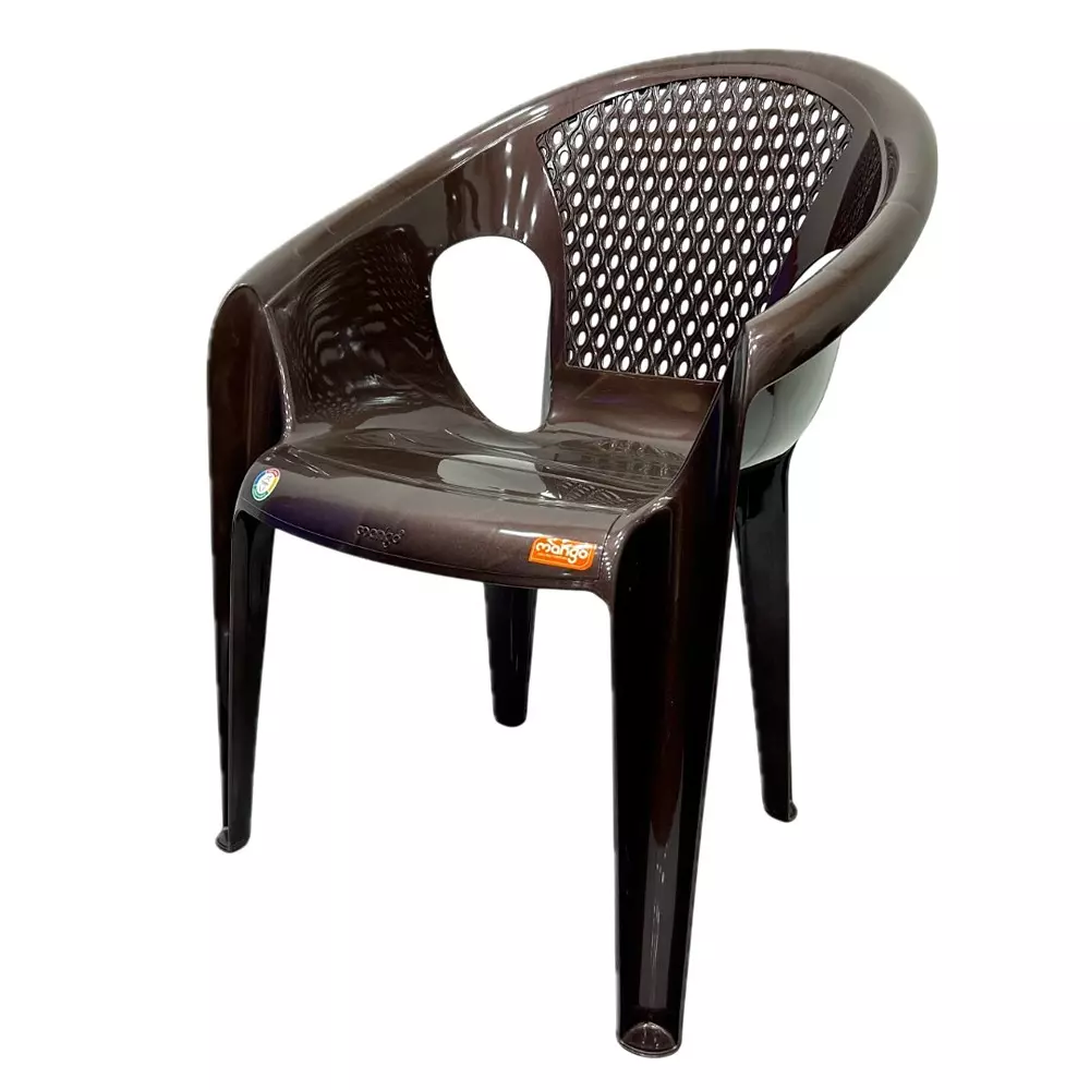 Mango Medium SUPER Plastic Chair with Armrest 635x482.6x838.2 mm, Weather Brown