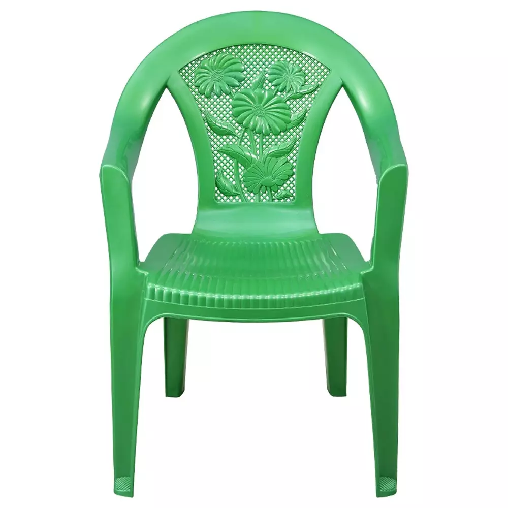 Swagath Plastic Chair With Armrest Pearl Green Color for Cafe, Home and Office, SW-308
