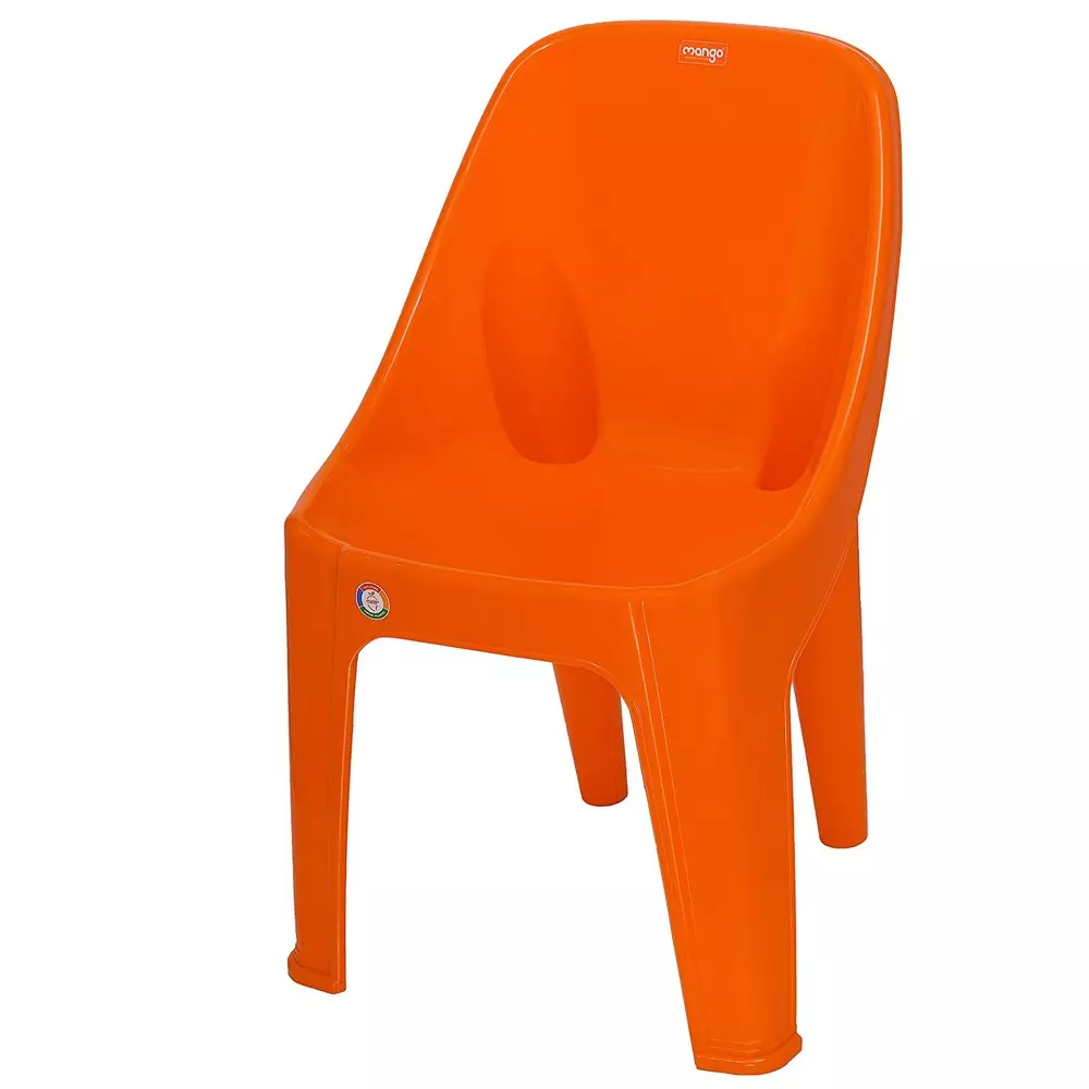 Mango Charlie Chair With Armless Orange 200 Kg Load Bearing Capacity Polypropylene Plastic Medium Back for Home & School Use