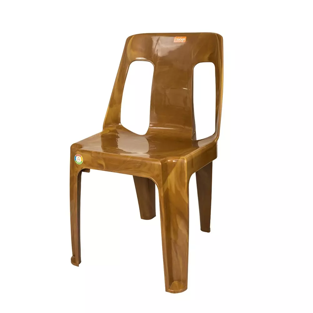 Mango Power Chair With Armless Sandal Wood 200 Kg Load Bearing Capacity Polypropylene Plastic Medium Back for Home & School Use