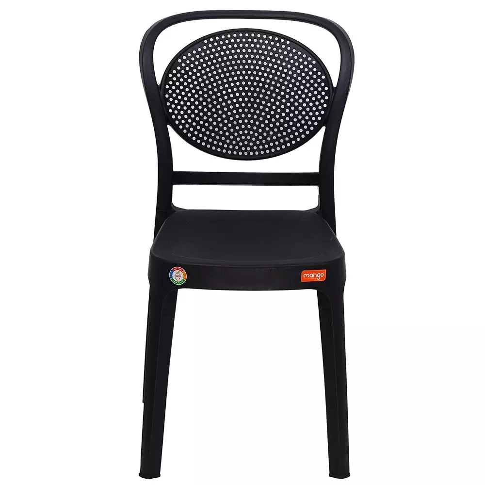 Mango Sandra Cafe Chair With Armless Black 150 Kg Load Bearing Capacity Glass Filled Plastic Medium Back Horeca Design