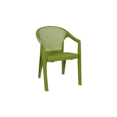 Italica Oxy Series Plastic Arm Rest Chair 150 Kg Load Capacity Olive Green Color, 5202 (Set of 6)