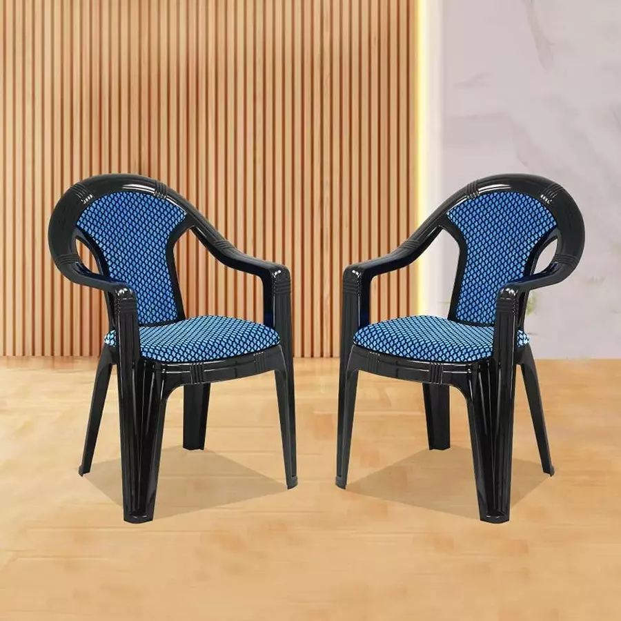 swagath-adore-cafeteria-cushioned-chair-with-arm-rest-plastic-black-body-with-blue-cushioned-seat-82x59x59-cm-size-adore-bkbl-2-pack-of-2-pcs