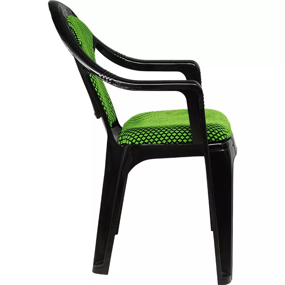 swagath-adore-cafeteria-cushioned-chair-with-arm-rest-plastic-black-body-with-green-cushioned-seat-82x59x59-cm-size-adore-bkngr-2-pack-of-2-pcs