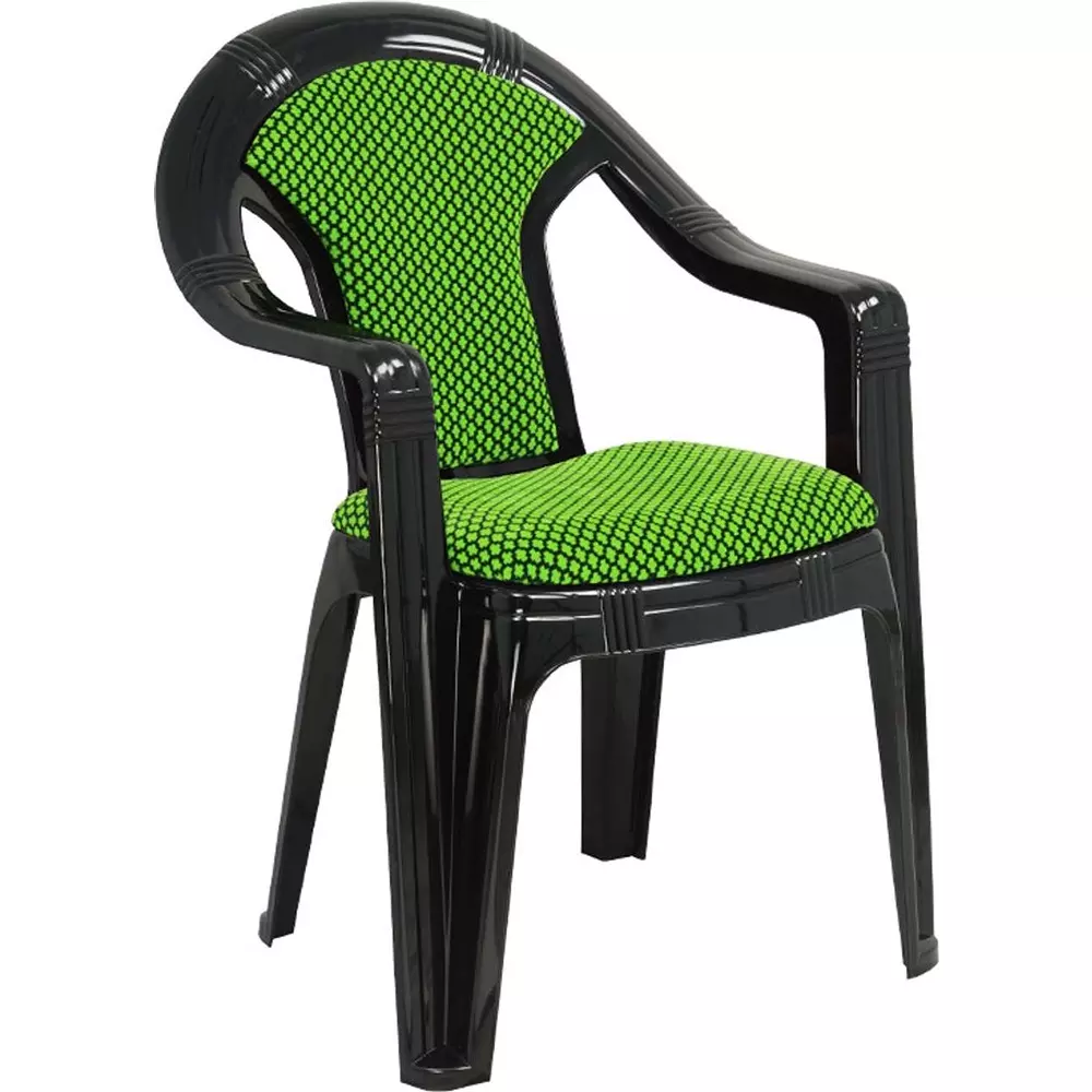 swagath-adore-cafeteria-cushioned-chair-with-arm-rest-plastic-black-body-with-green-cushioned-seat-82x59x59-cm-size-adore-bkngr-2-pack-of-2-pcs