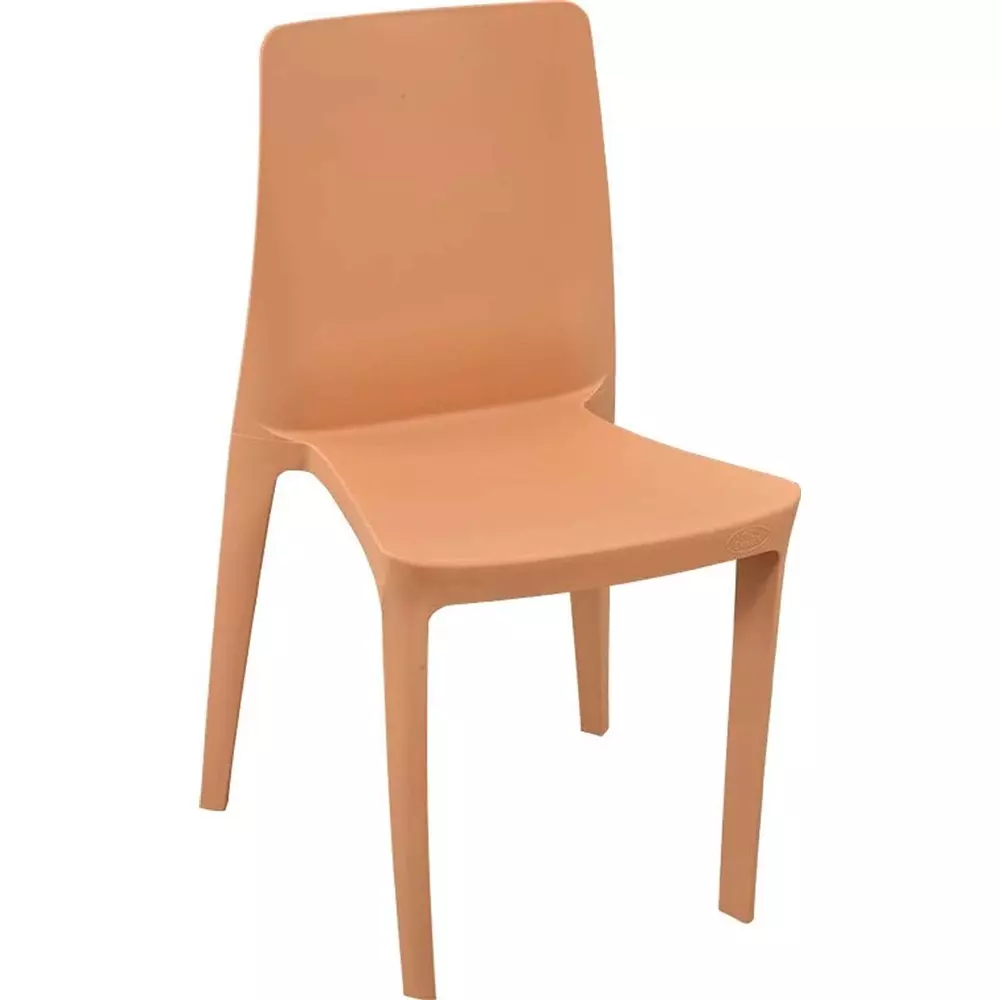 Swagath SELECT Cafeteria Chair Plastic Amber Gold 82x47x49 cm Size for Cafe, Home & Office Use, SELECT-AG-1