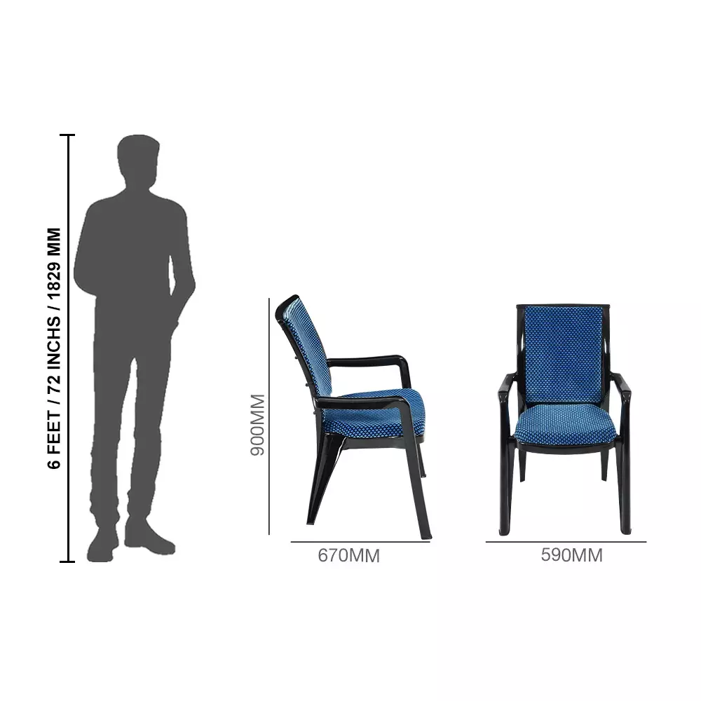 swagath-premier-plastic-cushioned-seat-with-arm-chair-blue-and-black-set-of-2