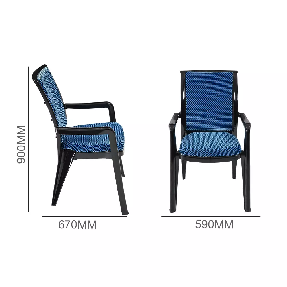 swagath-premier-plastic-cushioned-seat-with-arm-chair-blue-and-black-set-of-2