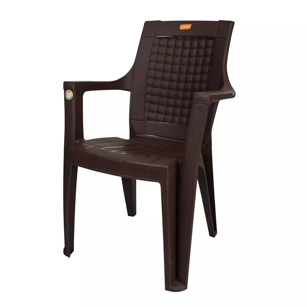Mango Premium MAJESTIC Plastic Chair with Armrest 609.6x558.8x889 mm, Weather Brown