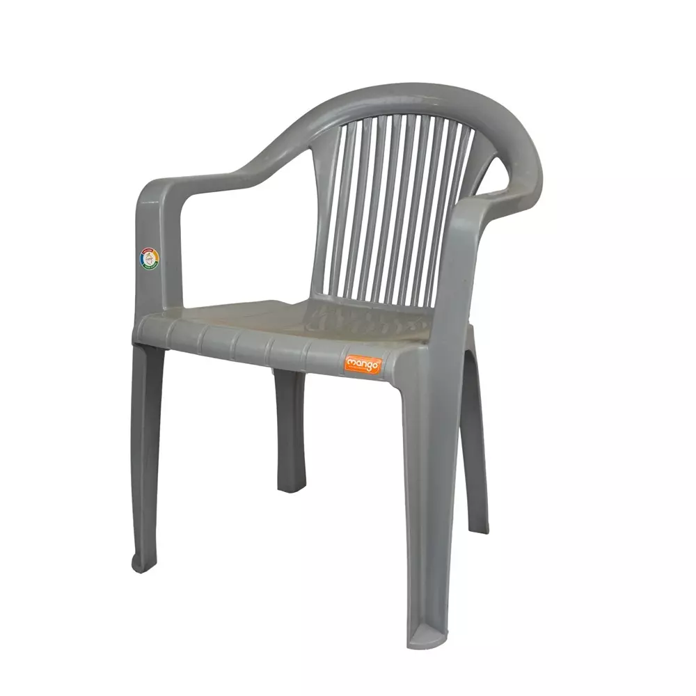 Mango Medium M 9021 Plastic Chair with Armrest 558.8x558.8x762 mm, Gray
