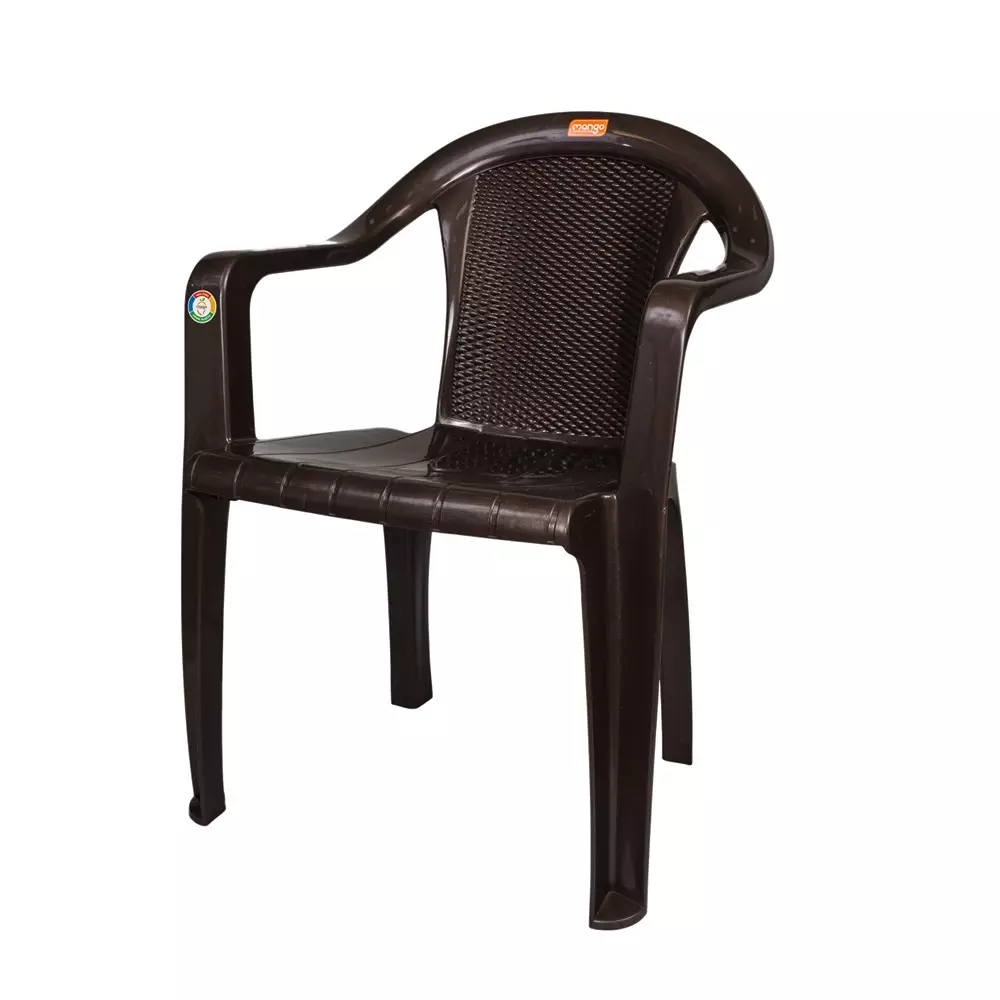 Mango Medium M 9024 Plastic Chair with Armrest 558.8x558.8x762 mm, Weather Brown