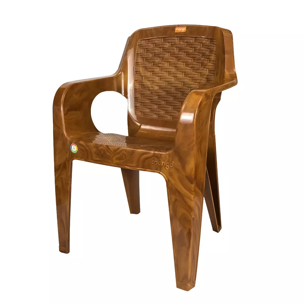 Mango Medium ACE Plastic Chair with Armrest 558.8x584.2x863.6 mm, Sandal Wood