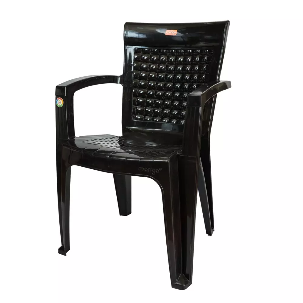 Mango Medium REMO Plastic Chair with Armrest 584.2x558.8x863.6 mm, Cherry Black