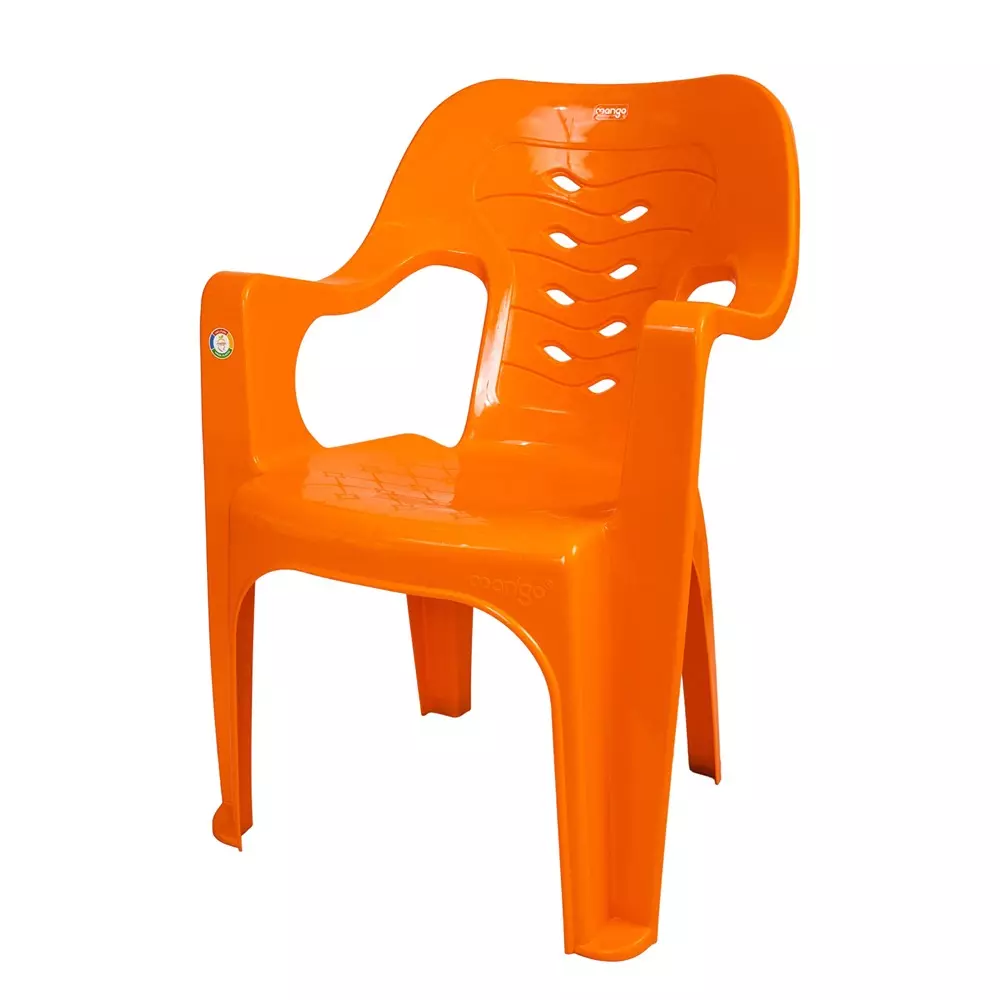 Mango Medium SANTOSA Plastic Chair with Armrest 584.2x584.2x863.6 mm, Mango Orange
