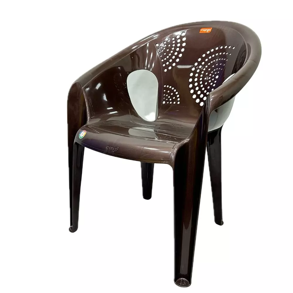 Mango Medium SUN Plastic Chair with Armrest 635x482.6x838.2 mm, Weather Brown