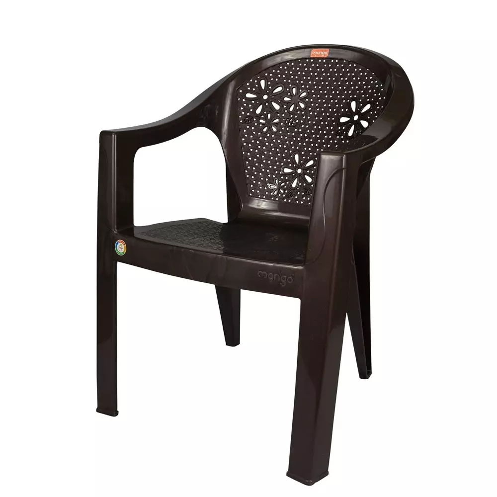 Mango Savanna Premium Chair With Armrest Weather Brown 179 Kg Load Bearing Capacity Polypropylene Plastic Medium Back