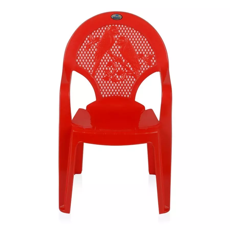 Nilkamal Plastic Kids Armrest Chair Bright Red Color