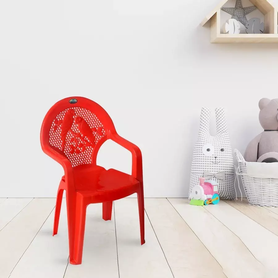nilkamal-plastic-kids-armrest-chair-bright-red-color