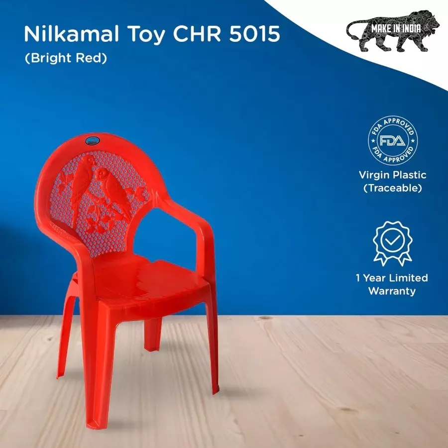 nilkamal-plastic-kids-armrest-chair-bright-red-color