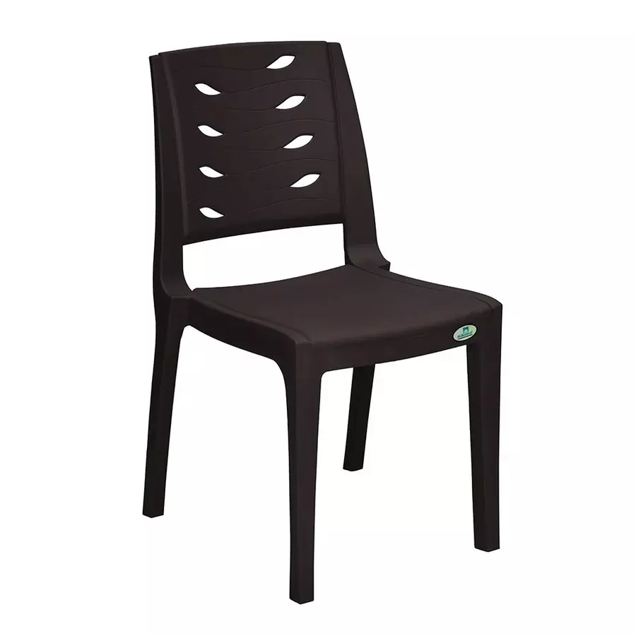 Nilkamal Fern Plastic Armless Chair Season Rust Brown Color