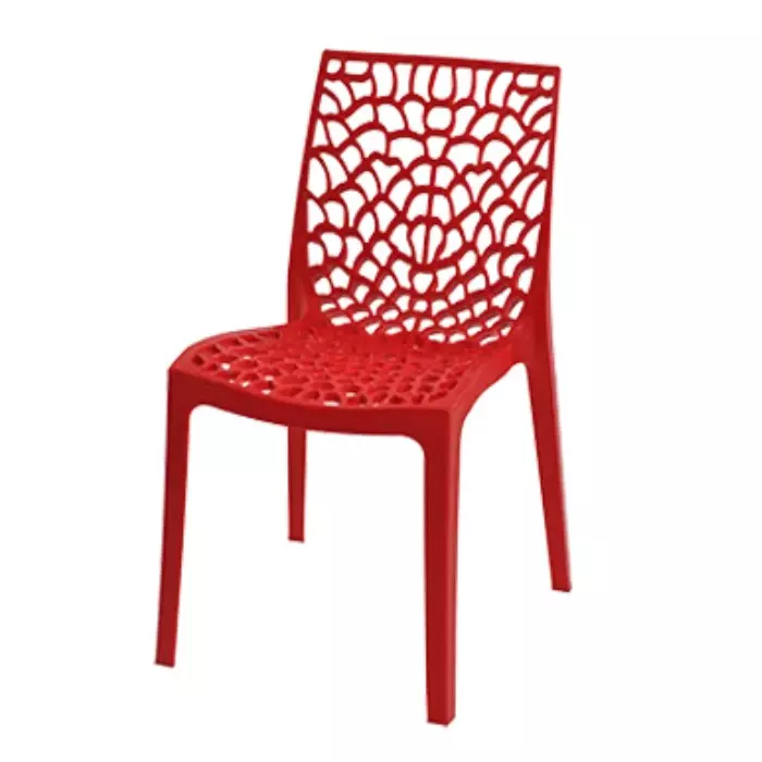 Italica Designer Plastic Armless Chair 150 Kg Load Capacity Red Color, 5103