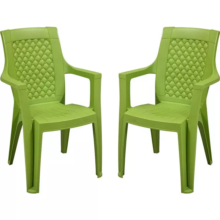 Swagath EMERGE Chair with Arm Rest Plastic Mehndi Green 88.5x56.5x62 cm Size for Cafe, Home & Office Use, EMERGE-MHGN-2 (Pack of 2 Pcs)