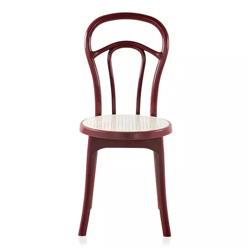 Nilkamal CHR 4040 without Cushion Armless Chair, Maroon and Cream