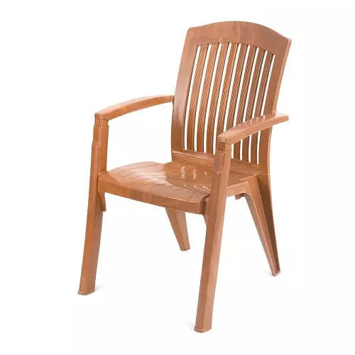 Nilkamal Heritage Plastic High Back Chair, Pear Wood