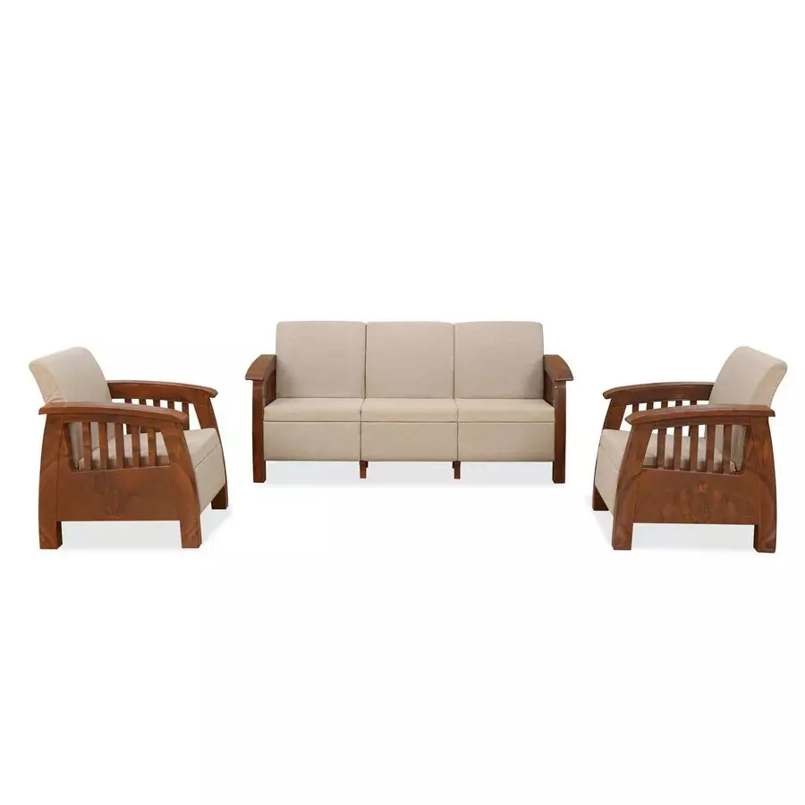 Nilkamal Aspire 3+1+1 Seater Plastic Sofa Set Walnut Color