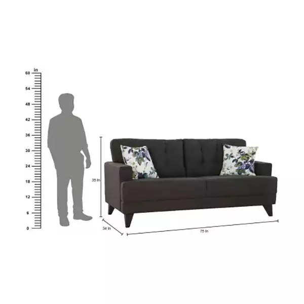Urban Living Columbus 3 Seater Sofa Brown