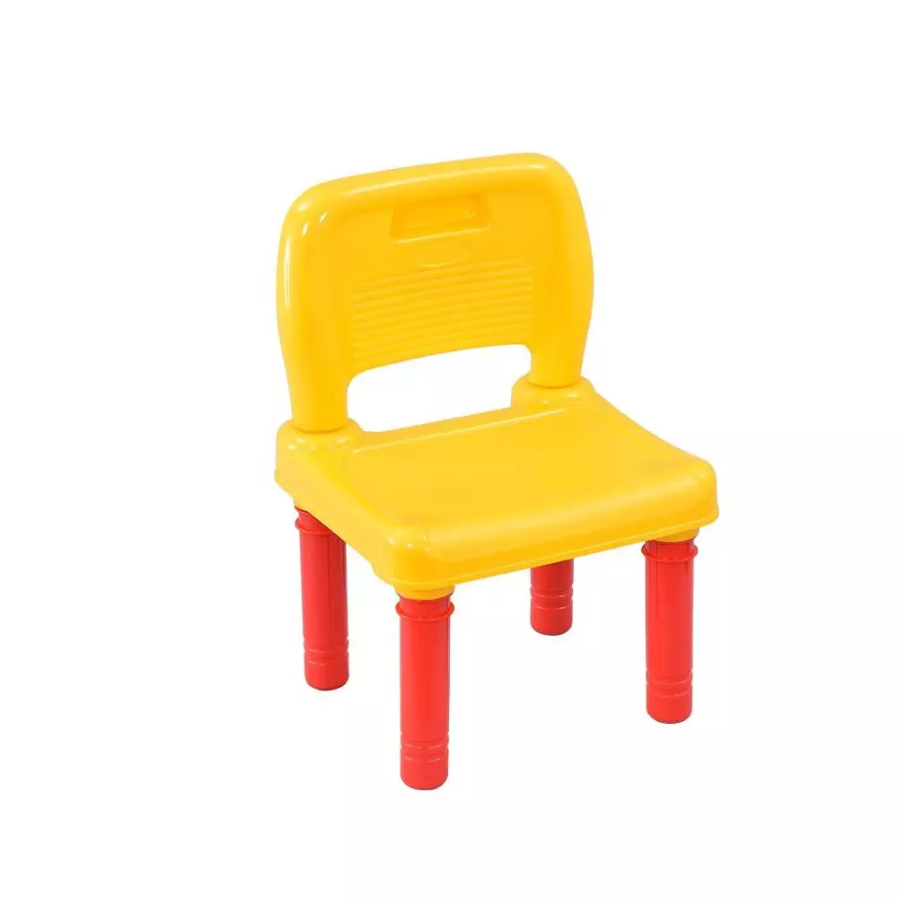 Swagath Besty Baby Study Chair Plastic Glossy Finish 20 Kg Load Capacity Yellow for Home & School Use, BESTY