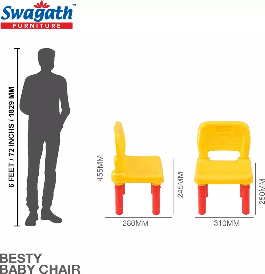 swagath-besty-baby-study-chair-plastic-glossy-finish-20-kg-load-capacity-yellow-for-home-school-use-besty