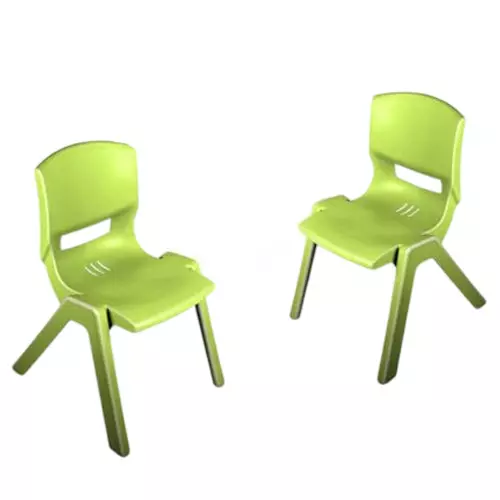 Maharaja Kids Chair Armless Green Plastic for Home, School, Garden & Office, Rocky_Green-PK2 (Pack of 2 Pcs)