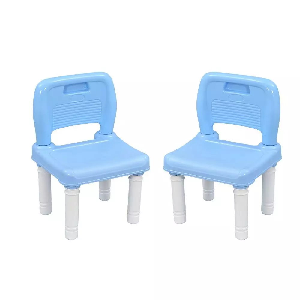 Swagath Besty Baby Study Chair Plastic Glossy Finish 20 Kg Load Capacity Blue for Home & School Use, BESTY (Pack of 2 Pcs)