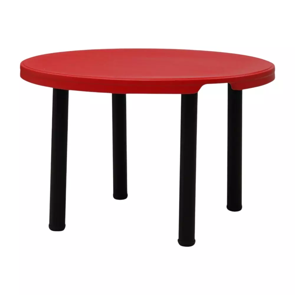 SUPREME Plastic Kids Table With Iron Legs Coke Red Round Shape 800 mm Dia, RING