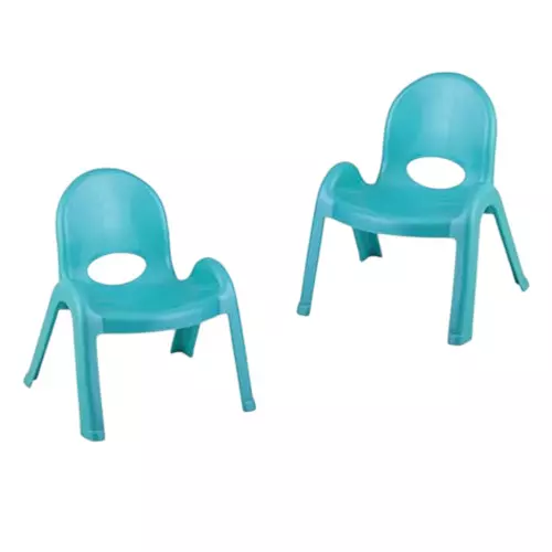 Maharaja Kids Chair Armless Green Plastic for Home, School, Garden & Office, Tommy_Green-PK2 (Pack of 2 Pcs)
