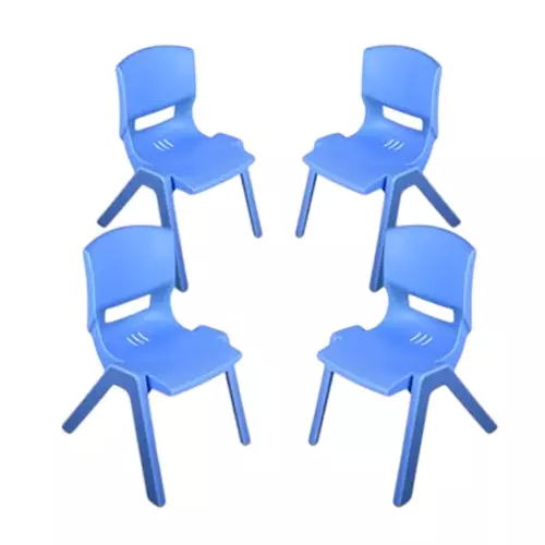 Maharaja Kids Chair Armless Blue Plastic for Home, School, Garden & Office, Rocky_Blue-PK4 (Pack of 4 Pcs)