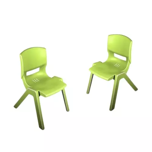 Maharaja Baby Kids Chair With Armless Green Plastic Medium Back Style for Home, School, Garden & Office, Rocky_Green-PK2 (Pack of 2 Pcs)