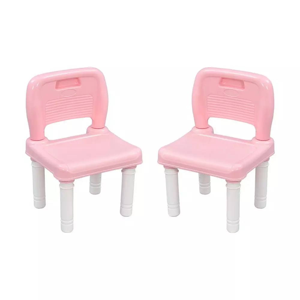 Swagath Besty Baby Study Chair Plastic Glossy Finish 20 Kg Load Capacity Pink for Home & School Use, BESTY (Pack of 2 Pcs)
