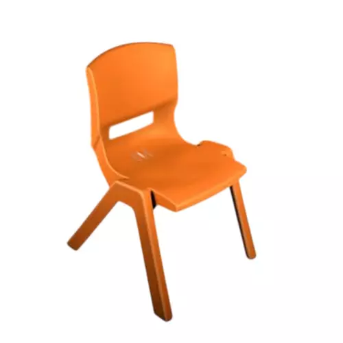 Maharaja Kids Chair Armless Orange Plastic for Home, School, Garden & Office, Rocky_Orange-PK2 (Pack of 2 Pcs)