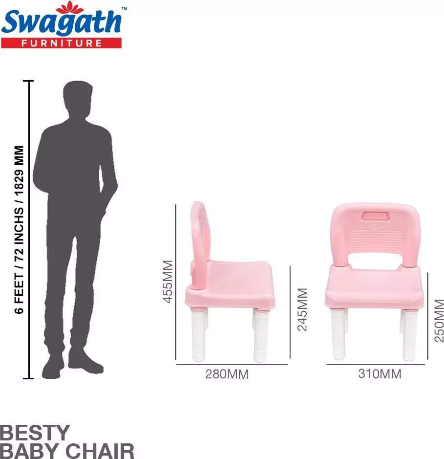 swagath-besty-baby-study-chair-plastic-glossy-finish-20-kg-load-capacity-pink-for-home-school-use-besty-pack-of-10-pcs
