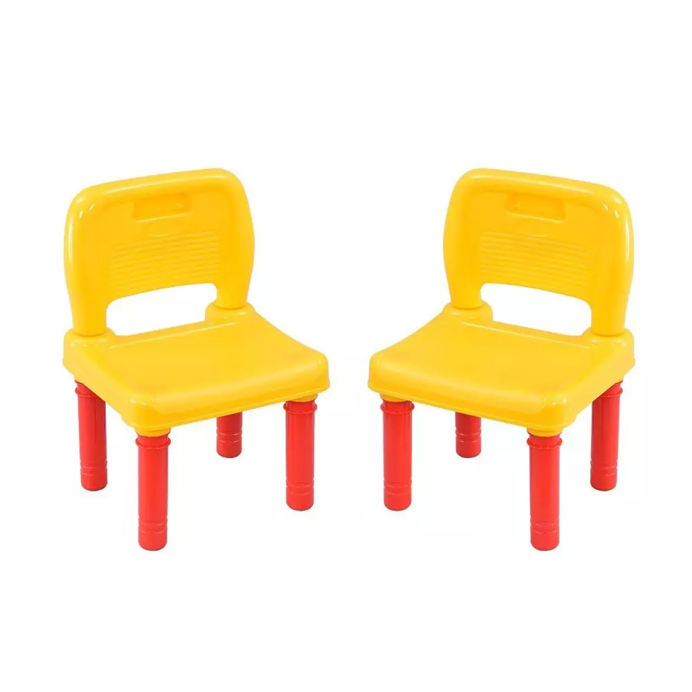Swagath Besty Baby Study Chair Plastic Glossy Finish 20 Kg Load Capacity Yellow for Home & School Use, BESTY (Pack of 2 Pcs)