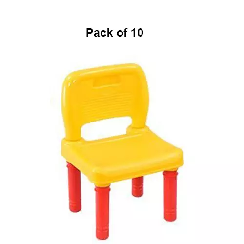 swagath-besty-baby-study-chair-plastic-glossy-finish-20-kg-load-capacity-yellow-for-home-school-use-besty-pack-of-10-pcs