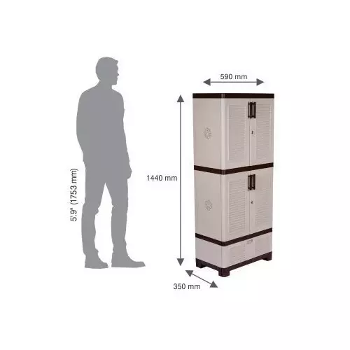 italica-4-feet-12192-cm-drawer-plastic-shoe-rack-brown-and-almond-color-sr-5514dr