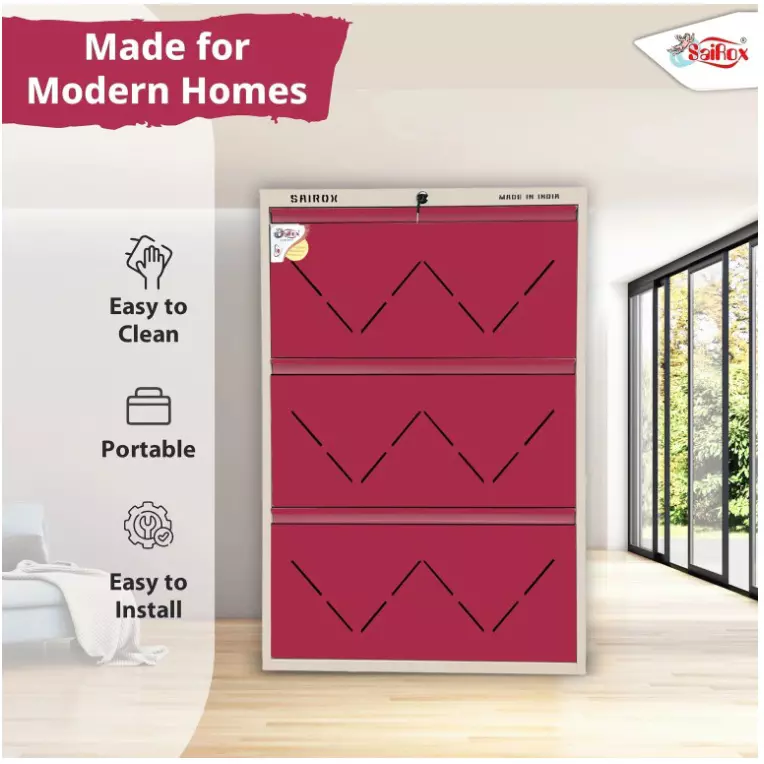 sairox-shoe-rack-metal-maroon-3-shelves-6-ducts-29x85x43-inch-size-sxsr002