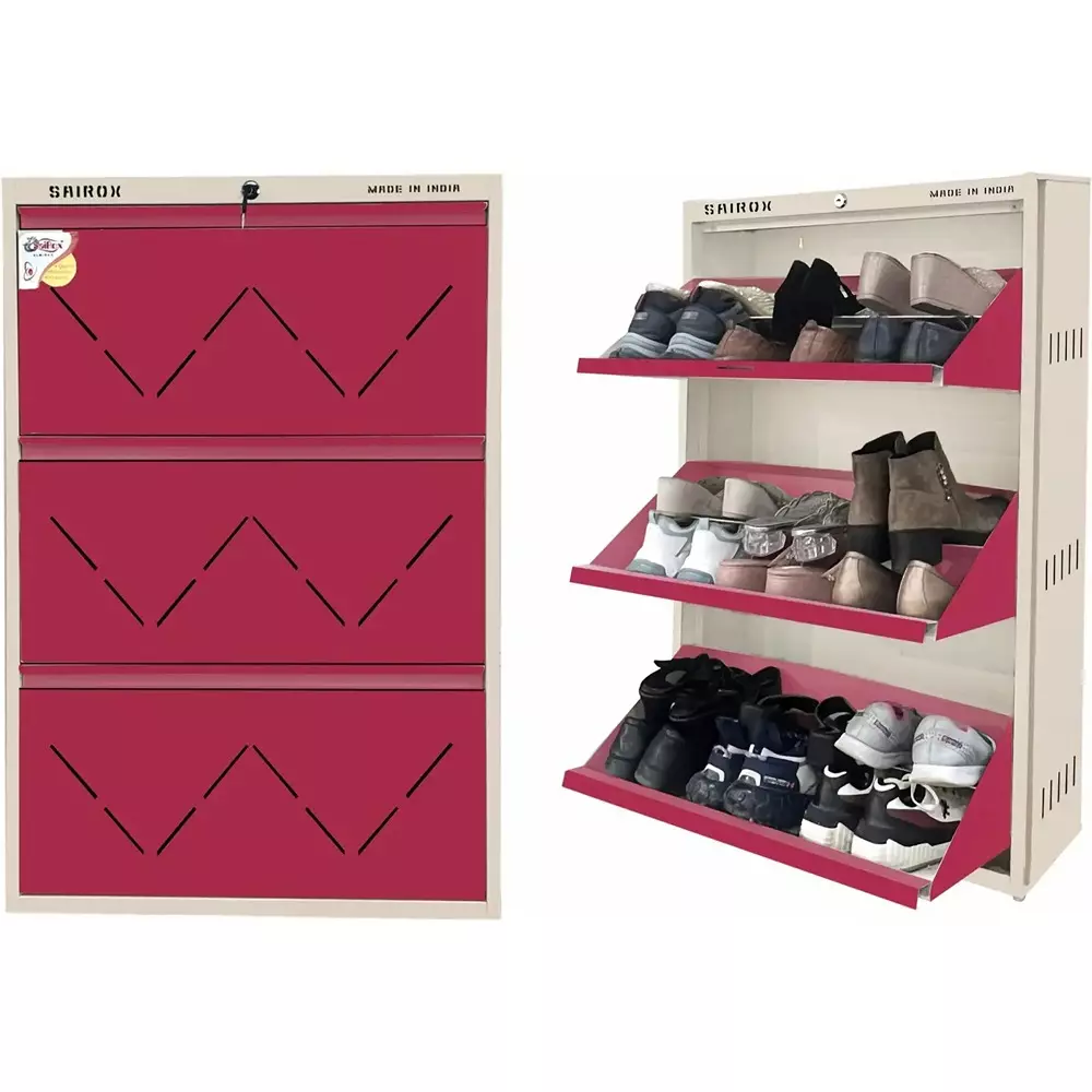 sairox-shoe-rack-metal-maroon-3-shelves-6-ducts-29x85x43-inch-size-sxsr002