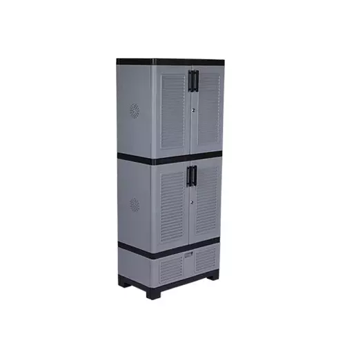Italica 4 Feet (121.92 cm) Drawer Plastic Shoe Rack Black and Silver Grey Color, SR 5514DR
