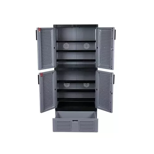 italica-4-feet-12192-cm-drawer-plastic-shoe-rack-black-and-silver-grey-color-sr-5514dr