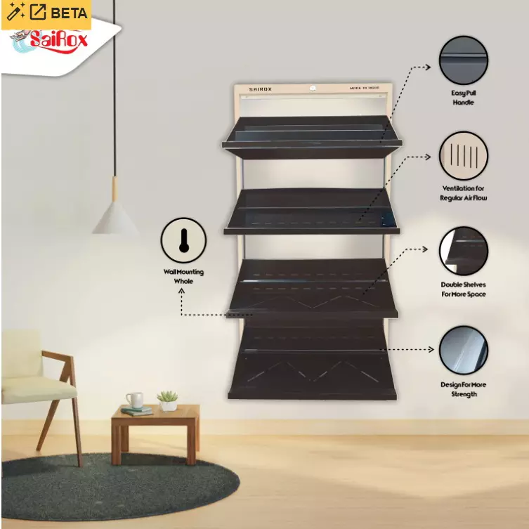 sairox-shoe-rack-metal-brown-4-shelves-4-ducts-29x85x56-inch-size-sxsr001