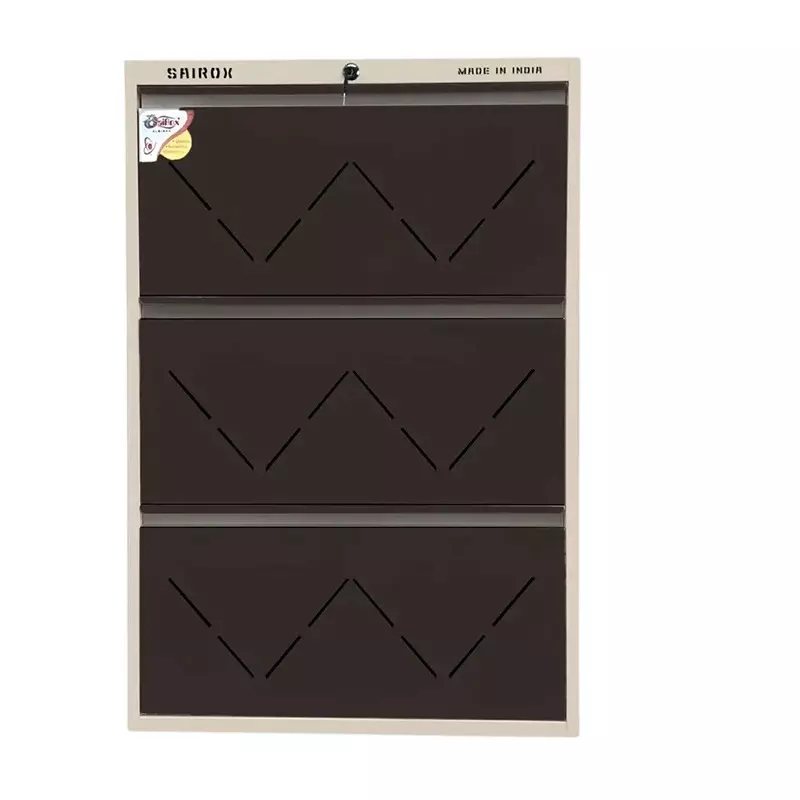 Sairox Shoe Rack Metal Brown 3 Shelves 6 Ducts 29x8.5x43 inch Size, SXSR002